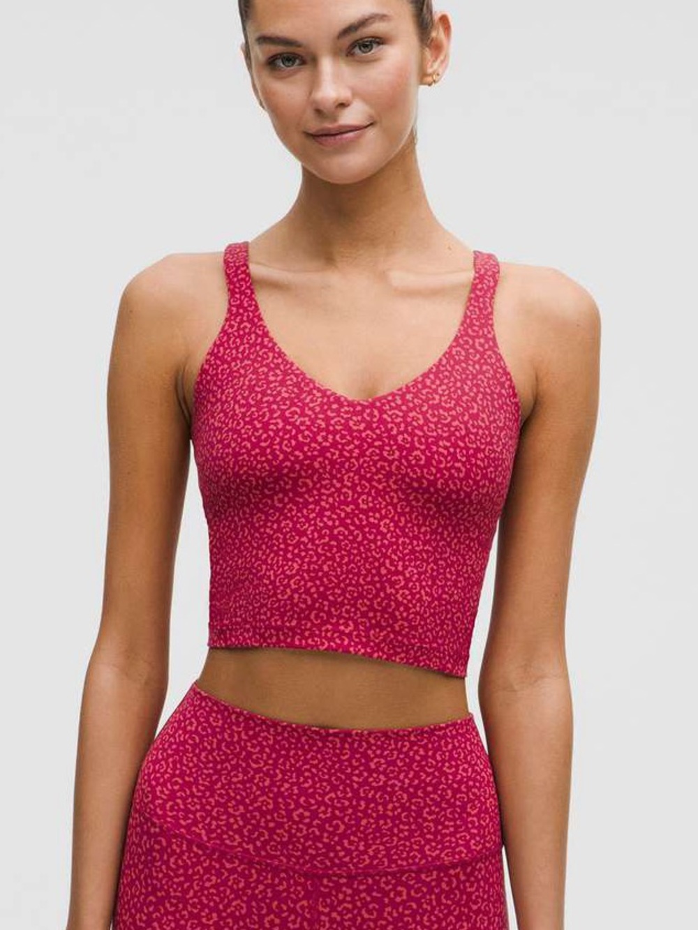 Lululemon Align Tank Top *Light Support A/B Cup Leopard Daisy Red Size 10